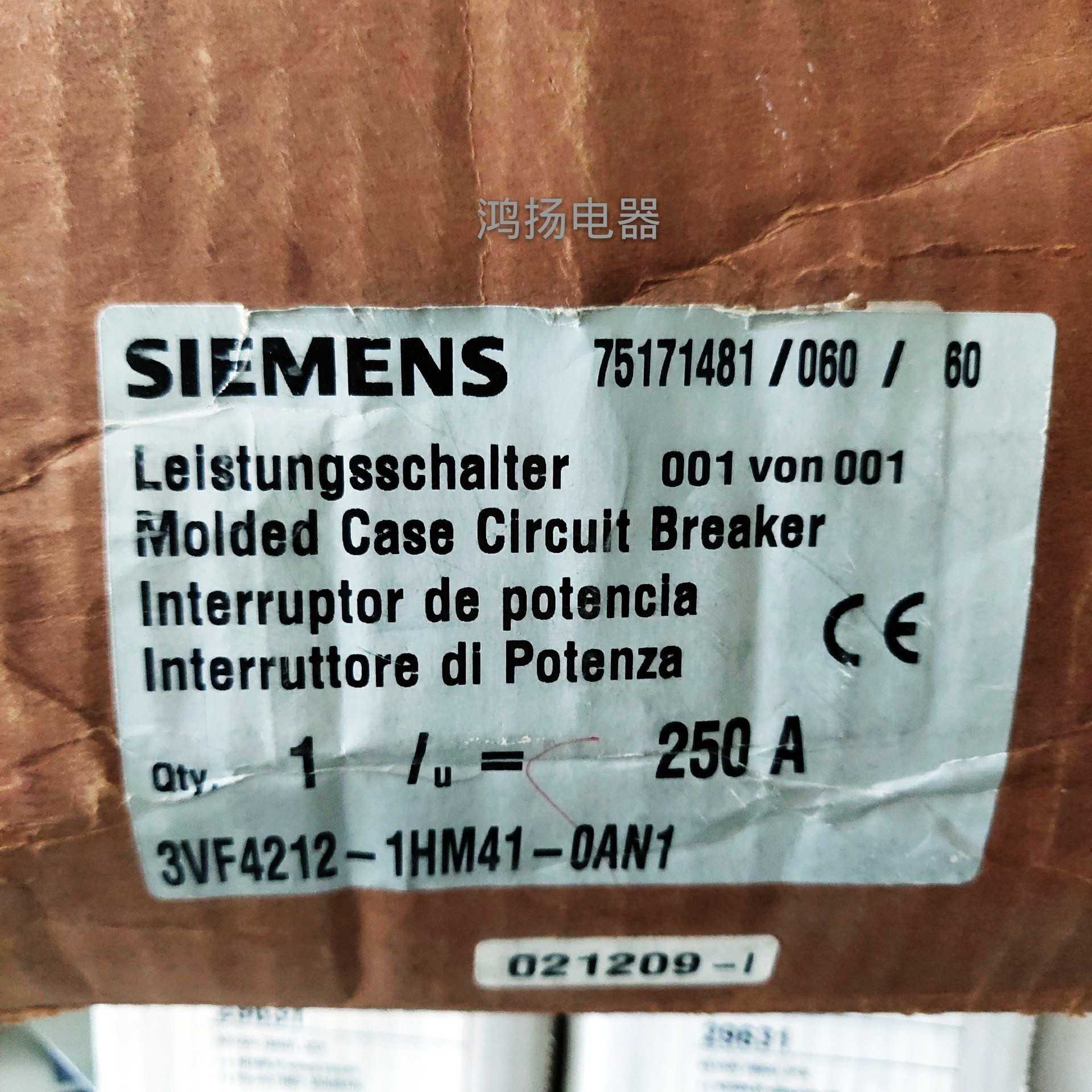 Siemens 3vf4212-1hm41-0an1 4P/200-250A - High-Quality Industrial