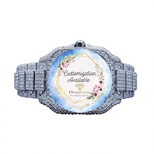 Stainless Steel Smart Watch ElvoraGems Women's <b>Round</b> Fashion Gems Band Customization Available 42mm - Product Image 1