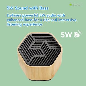 Altavoces Bluetooth Portátiles Inalámbricos RGB <span class=keywords><strong>de</strong></span> 5W con Ranura para Tarjeta TF, Música y Sonido, con Logotipo Personalizado <span class=keywords><strong>de</strong></span> Bambú - Product Image 4