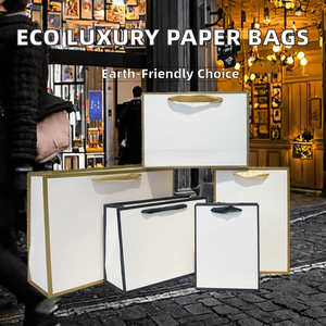 Bolsas de Compra Blancas Reutilizables, Ecológicas y Duraderas al por Mayor, con Cinta, Empaque de Papel de Lujo Personalizado con Impresión de Logotipo para Joyería y Ropa - Product Image 2