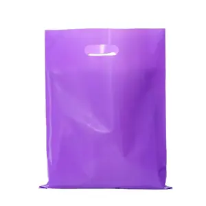 Conception de logo imprimé personnalisé LDPE/HDPE sac en plastique à poignée découpée sac découpé sac à provisions pour l'emballage de vêtements/chaussures
