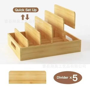 Wooden <b>Kitchen</b> Dish Rack With Detachable Compartments Bamboo Utensil <b>Storage</b> <b>Box</b> Drawer Organizer For Cabinet - Product Image 5