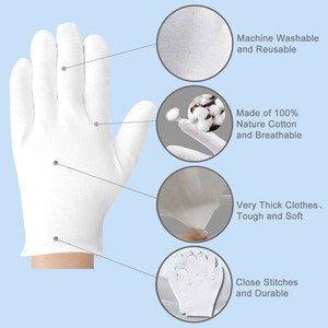 Custom 100% Premium Tratamiento Algodón Blanco Durante la noche Sueño Trabajo Hidratante <span class=keywords><strong>Eczema</strong></span> Guantes Para <span class=keywords><strong>Manos</strong></span> Secas - Product Image 2