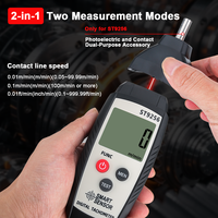 Sensor Cerdas ST9256 2 in 1 Tachometer Digital Kontak & Non-kontak Pengukur Kecepatan Rotasi Motor RPM Meter Laser Fotoelektrik Speedometer