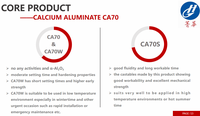 Ciment réfractaire coulable à haute teneur en alumine JINGHUA CA70W – Poudre de bauxite pour réparation d'urgence des fours rotatifs des usines sidérurgiques et de coke – Offre spéciale