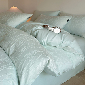 Spring and Summer Korean Version <strong>Small</strong> Floral <strong>Double</strong>-layer Lace <strong>Duvet</strong> <strong>Cover</strong> 4pcs Set Cotton Bedding Set Queen/King Bed Sheet - Product Image 1