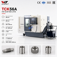 Tour CNC à lit incliné WOJIE TCK56A, petit tour CNC automatique de haute précision à plusieurs broches pour le tournage de métaux