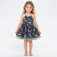 Robe d'été arc-en-ciel élégante pour petites filles, coupe trapèze, avec dentelle, tenue de mode pour bébé, fabricant de boutique