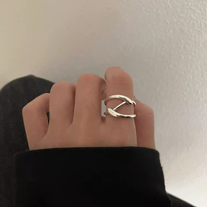 Geometric Silver <b>Open</b> <b>Ring</b> For Women Fashion Jewelry Gift Wearable Accessory - Product Image 4