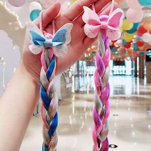Parrucca per bambini trecce per bambini fiocchi per capelli <span class=keywords><strong>da</strong></span> <span class=keywords><strong>bambina</strong></span> cartone animato unicorno accessori per bambini parrucca unicorno bionda - Product Image 3