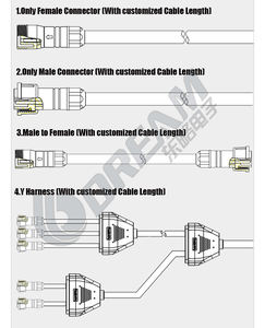 DREAM START <span class=keywords><strong>3</strong></span>ピン防水コネクタ男性女性延長コードIP65 IP67 IP68 LEDコネクタケーブル - Product Image 5