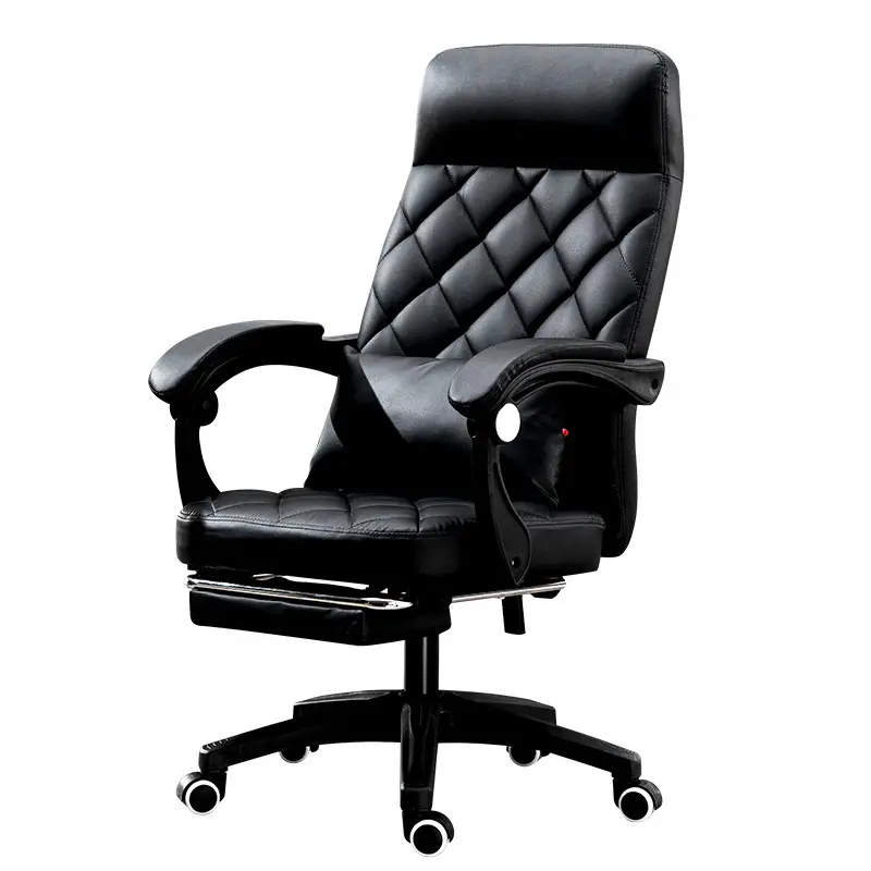 Kursi bos ergonomis kursi putar komputer kantor dengan kulit asli untuk penggunaan belajar