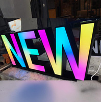 Lettres lumineuses en néon LED en acrylique et acier inoxydable, bord RGB, couleur pleine, lettres publicitaires, forme personnalisable en 3D