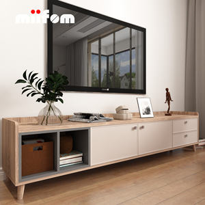 <span class=keywords><strong>Meuble</strong></span> <span class=keywords><strong>TV</strong></span> d'appartement personnalisé à grain de bois léger simple et discret - Product Image 3