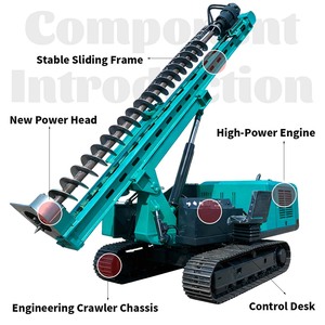 유압식 크롤러형 PV 파일 드라이버 |   다기능 & 3-6M 맞춤형 슬라이드(슬라이드 플레이트) - 깊은 파일링 및 드릴링용 - Product Image 5