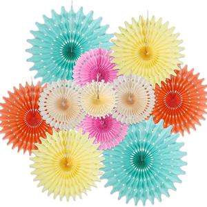 Ensemble de ventilateurs en <span class=keywords><strong>papier</strong></span> de soie EASTTERN pour la <span class=keywords><strong>d</strong></span>écoration de mariage, anniversaire, fête prénatale, Pâques, remise de diplôme, Noël, Ramadan - Product Image 2