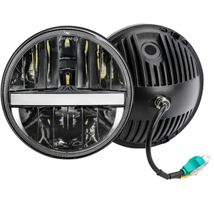 Patrón <span class=keywords><strong>de</strong></span> flash Faro LED redondo <span class=keywords><strong>de</strong></span> 7 pulgadas con función estroboscópica y <span class=keywords><strong>señal</strong></span> <span class=keywords><strong>de</strong></span> <span class=keywords><strong>emergencia</strong></span> - Product Image 1