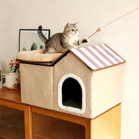 Lit pour chat pliable et apaisant, abri fermé pour animaux de compagnie, villa douillette pour chat, fournitures pour animaux de compagnie pliables, vente en gros, prêt à être expédié
