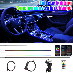 Streamer a todo Color, luces ambientales para coche, RGB, 64 colores, LED Universal, Interior, tira acrílica oculta, lámpara de ambiente sinfónica - Product Image 2