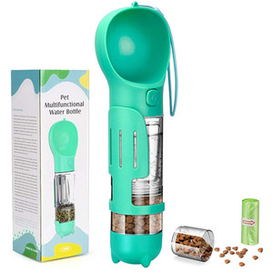 Garrafa de água portátil 4 em 1, alimentador de animais portátil para viagem ao ar livre, cão e gato, com recipiente para comida, venda imperdível - Product Image 1