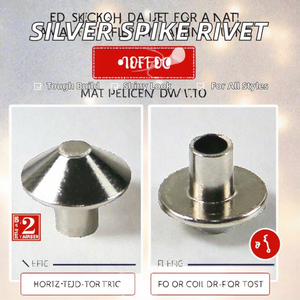 Remache de Acero Inoxidable Plateado <span class=keywords><strong>con</strong></span> Tachuelas de Aleación Metálica, Acabado Brillante para Prendas Punk, Manualidades, Cinturones de Cuero y Bolsos - Product Image 2