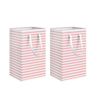 Panier à linge pliable compatible, moderne, minimaliste, en toile de coton rayée, imperméable, grande capacité, bac de rangement