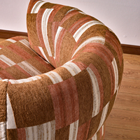 Fauteuil en bois massif de style nordique moderne avec revêtement en tissu - Chaise de salon et de chambre à coucher