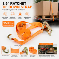 Sangle d'arrimage à cliquet de qualité commerciale, 1,5 pouce, 3 tonnes, idéale pour le transport routier, les charges lourdes et la sécurisation des marchandises, robuste