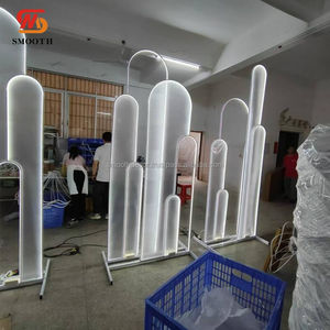 SMOOTH <b>White</b> Led Light Flower Arch Events Stage Flower Display Rack <b>White</b> Metal <b>Stand</b> Backdrop for Wedding Party - Product Image 6