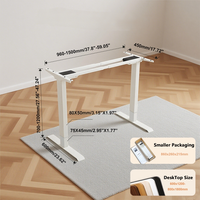 Bureau électrique intelligent à double moteur Bureau debout Table d'ordinateur ergonomique motorisée à hauteur réglable