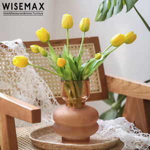 WISEMAX FURNITURE Nordic home decoration <span class=keywords><strong>vasi</strong></span> di fiori di colore trasparente piccoli <span class=keywords><strong>vasi</strong></span> di gemme di vetro rotondi per la camera d'albergo di casa - Product Image 3