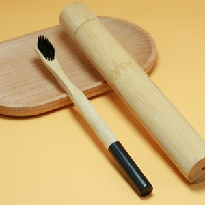 Bambu muhafaza kıl kömür bambu diş fırçası ile özel logo çevre dostu doğal bambu diş fırçası - Product Image 4