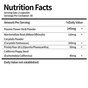 Suplemento Natural Calm |   Mistura Herbal Flor da Paixão, Pera Espinhosa, Papoula da Califórnia |   Cápsulas Veganas Não-OGM para Mulheres Grávidas - Product Image 2