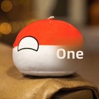 Coussin en peluche Polandball en forme de dumpling Union Soviétique, jouet en peluche avec drapeau de pays d'anime, rembourrage en coton PP pour décoration de fête