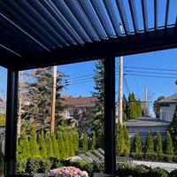 Pergola en aluminium à lames réglables motorisées, 6 pieds, imperméable, pour terrasse extérieure, gazebo, avec bande lumineuse LED, pour maisons, terrasses, villas