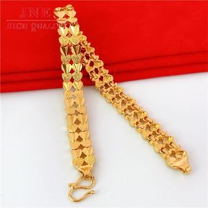 Vietnam <strong>Gold</strong> Color Retention Jewelry Plated 24K <strong>Thai</strong> <strong>Gold</strong> Heart to Heart Print Double Row Heart Shaped <strong>Bracelet</strong> for Women Gift