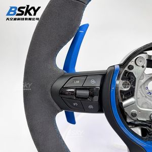 Paletas de Cambio Largas de Gamuza Azul para Volante de <span class=keywords><strong>BMW</strong></span> 320 <span class=keywords><strong>525</strong></span> F10 F30 E90 F70 E71 F31 F32 X5 X6 F01 F07 F20 F11 F22 F25 M3 M4 M5 - Product Image 2
