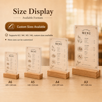 Numéros de table modernes et durables en acrylique avec base en bois pour réceptions de mariage, événements et présentoirs