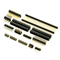 Altura 8,5mm Posiciones 02-40 Pin 2,54mm Socket PCB Y End Female Header Conector electrónico de ángulo recto de doble fila para placa Pcb