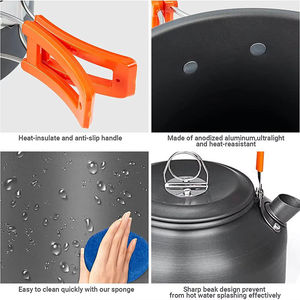 Wholesale Camping Cookware Kit <b>Outdoor</b> Cooking Set Aluminum Equipment Pot Travel Tableware Kitchen Hiking Picnic BBQ - Product Image 4