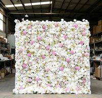 Mur de fleurs artificielles 5D en soie blanche réaliste et imperméable pour mariages, la fête des Mères, scènes, réceptions et événements