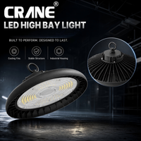 Lampe LED UFO Highbay homologuée ETL DLC, 100-300W, en aluminium moulé sous pression, dimmable 0-10V, pour garage, usine, luminaire suspendu