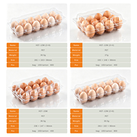 Boîte à œufs jetable transparente en PET de qualité alimentaire pour 12 œufs, certifiée ISO14001, pour œufs frais de ferme, supermarché, épicerie, charcuterie