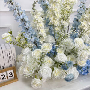 DKB fabrika toptan düğün koridor için çiçek düzenleme yapay beyaz ve beyaz koridor çiçek koşucu giriş dekorasyon - Product Image 3