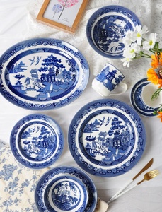 Promotion Ensemble de dîner à motif européen bleu et blanc Ensemble de plaques en céramique exquis - Product Image 2