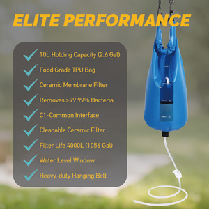 Sac filtrant à eau par gravité pour <span class=keywords><strong>l</strong></span>'extérieur, portable, 2,6 gallons, TPU, élimination de 99,9 % des microorganismes, pour <span class=keywords><strong>l</strong></span>'escalade, <span class=keywords><strong>l</strong></span>'exploration, la randonnée - Product Image 6