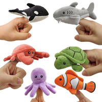 Marionnettes à doigts en peluche à poils courts 9 cm, animaux marins miniatures écologiques pour enfants de 5 ans et plus, pour ajouter du plaisir aux jeux