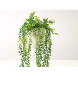Elegante planta de felicidad de hoja en cascada artificial con hojas exuberantes realistas guirnalda colgante de imitación para decoración de pared interior de balcón - Product Image 5
