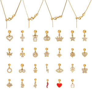 Ciondolo da Donna Mili Cross-Border in <span class=keywords><strong>Acciaio</strong></span> Inossidabile Placcato Oro 18K PVD con Zirconi 5A, Nuovo Modello, per Anniversario, Ciondoli e Charms alla Moda - Product Image 1