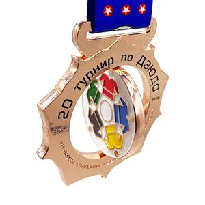 Medalla Deportiva Personalizada de Fábrica en 3D, de Aleación de Oro, Plata, Cobre y Zinc, para Fútbol, Baloncesto, Maratón, Carreras, con Cinta - Product Image 4